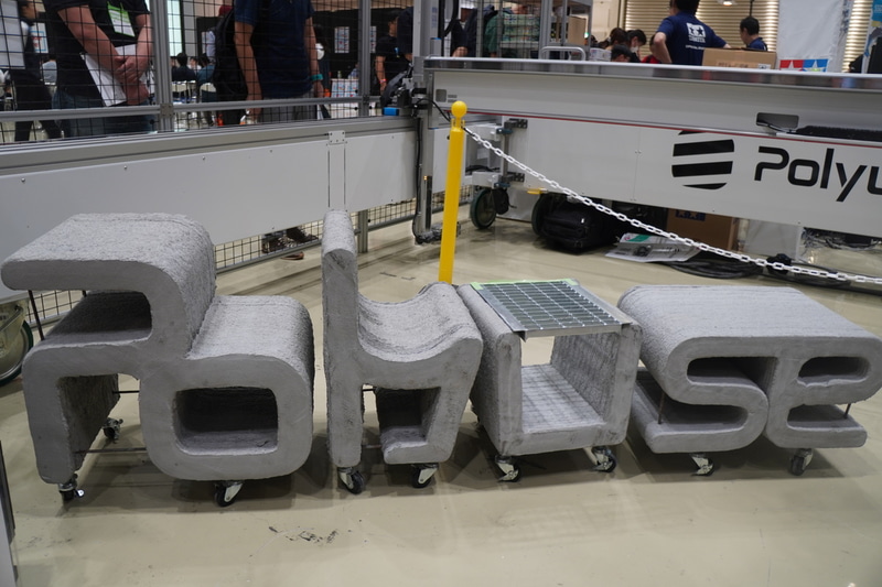 「Polyuse」をかたどったコンクリート3Dプリンター造形物