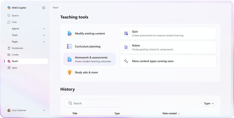 Microsoft 365 Copilotで利用できる教員向け支援AIツール「Teach」を発表