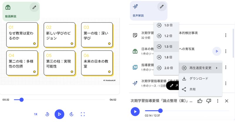 動画解説と音声解説