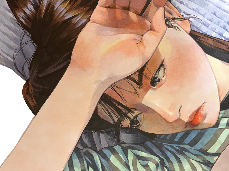 日常の一瞬を切り取ったような表情と、アナログならではの温かみある画風が人気