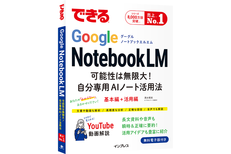 株式会社インプレスが『できるGoogle NotebookLM　可能性は無限大！ 自分専用AIノート活用法』の重版を記念し、3日間限定で書籍全文を無料公開