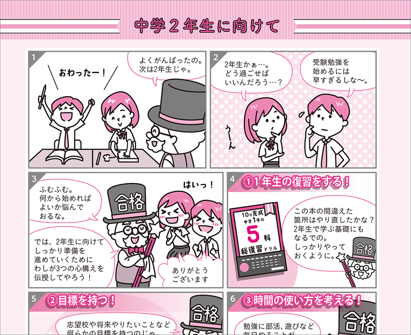 オリジナルキャラクターが次学年への準備や対策をわかりやすく解説