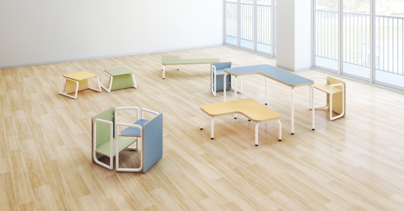 コクヨ株式会社が、児童の学びを促すテーブル＆スツール「Puzzme（パズミー）」を2026年3月末より発売（出典：コクヨ株式会社）
