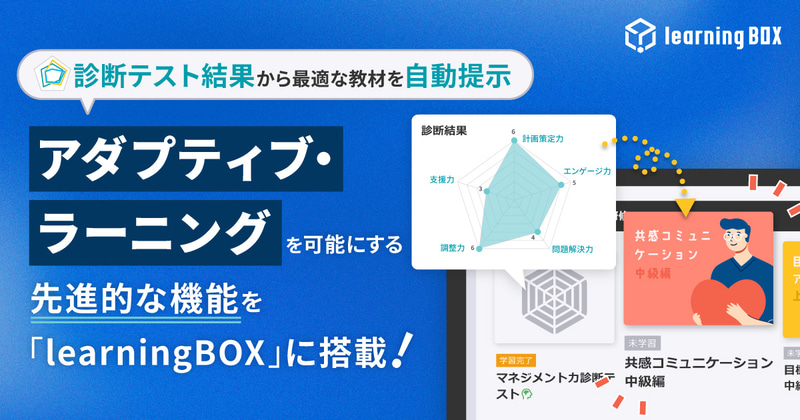 learningBOX株式会社が、「learningBOX」において「診断テスト結果に基づくコンテンツ表示」の機能拡充を実施（出典：learningBOX株式会社）