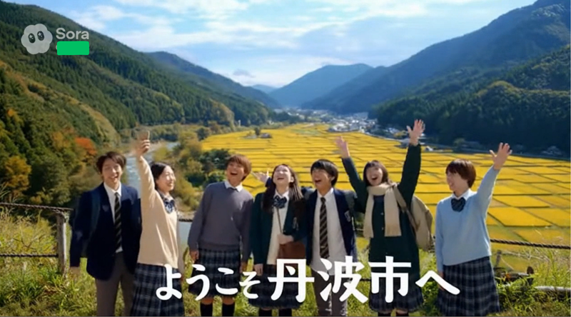 Sora 2で生成した丹波市PR動画（画像：筆者提供）