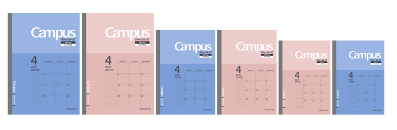 サイズはセミB5、A5、B6の3種類、カラーはブルーとピンクの2色展開