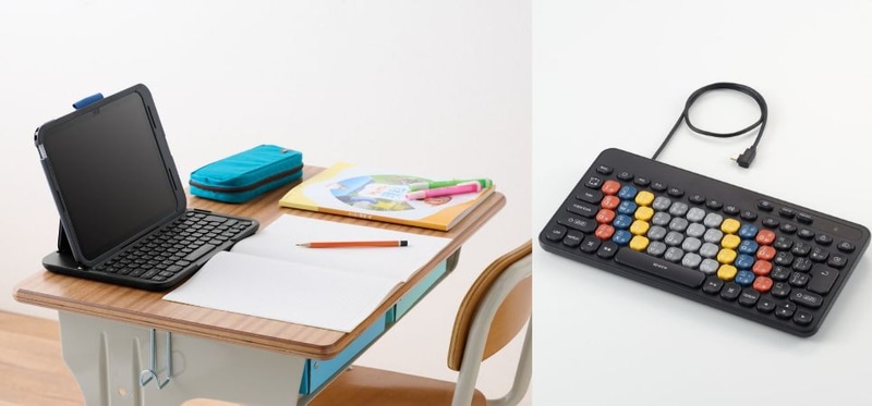 エレコム株式会社が、iPadケース一体型パソコン学習用キーボード「KEY PALETTO Folio（キーパレット フォリオ）」と、パソコン学習用有線キーボード「KEY PALETTO（キーパレット）」を12月中旬に発売（出典：エレコム株式会社、以下同じく）