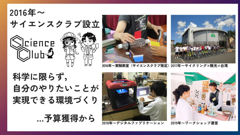 2016年にサイエンスクラブを発足し、2024年からXRにも取り組む