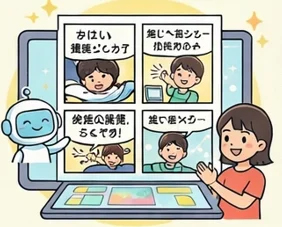 目標やアイデアを言語化してポスターを作成し、さらにポスターから4コママンガを制作