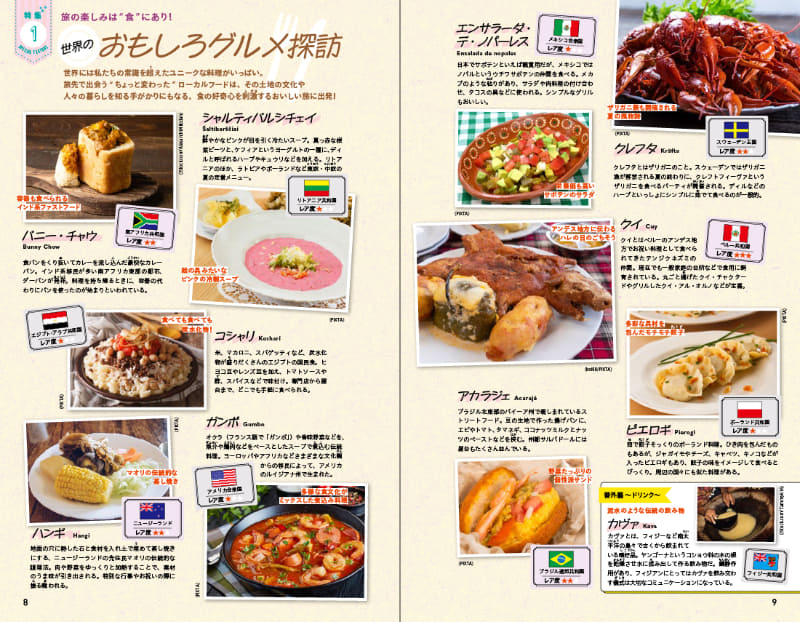 『地球の歩き方監修 旅する参考書 中学地理』では世界のおもしろグルメを紹介