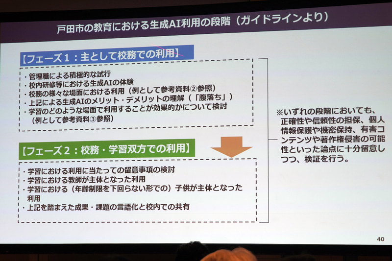 戸田市の教育における生成AI利用の段階