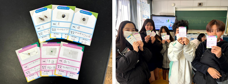 採取したものを発見カードに貼り付け