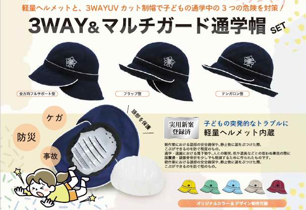 全方向フルサポート型、フラップ型、テンガロン型の3WAY仕様