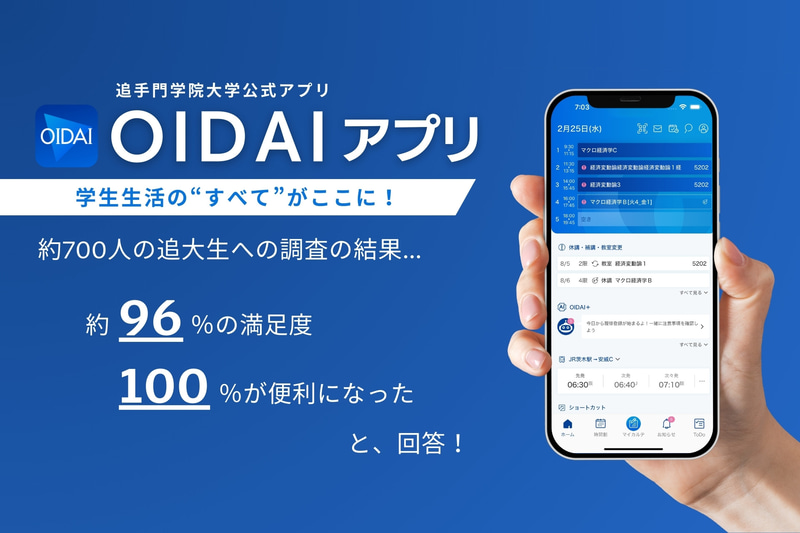学校法人追手門学院が、学生に実施した大学公式アプリ「OIDAIアプリ」に関するアンケート調査結果を発表（出典：学校法人追手門学院、以下同じく）