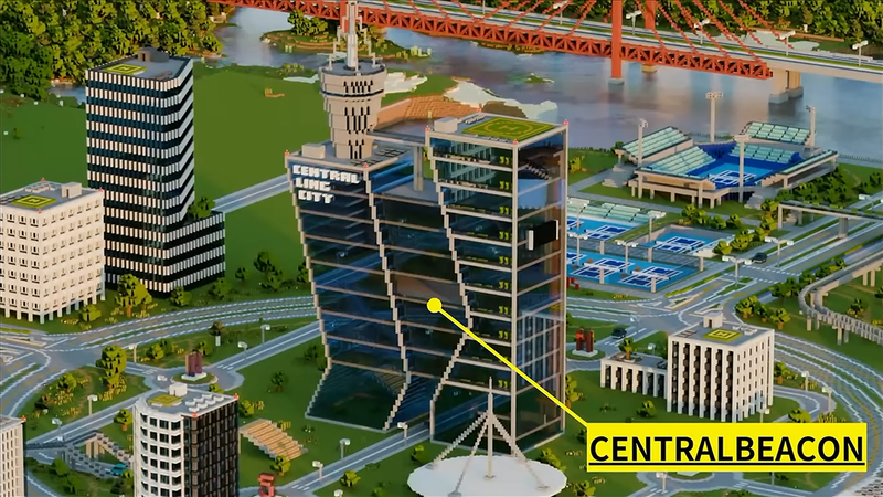 「Central Beacon」は、心と物理的、2つのレジリエンスを象徴するランドマーク（出典：マイクラカップ公式YouTube）