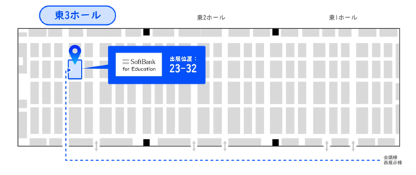 ソフトバンクの出展ブース番号は23-32