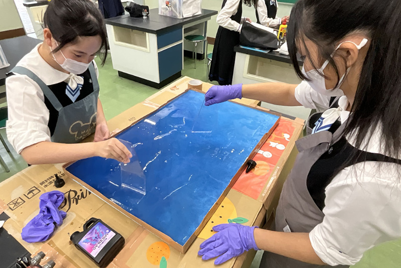 中1「理想の街を創ろう」をテーマにジオラマ製作