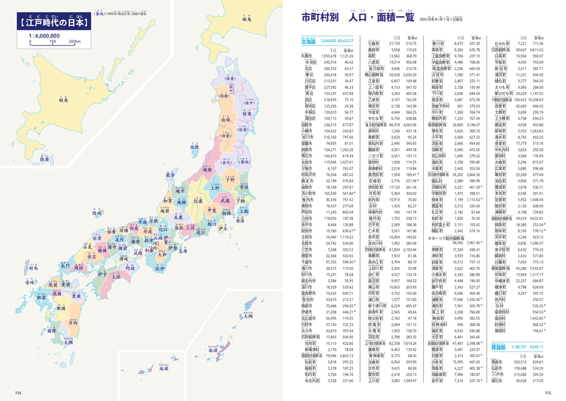 江戸時代の日本地図も掲載