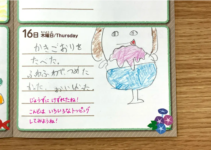 家族からのコメントを記入して子供の自己肯定感を育める