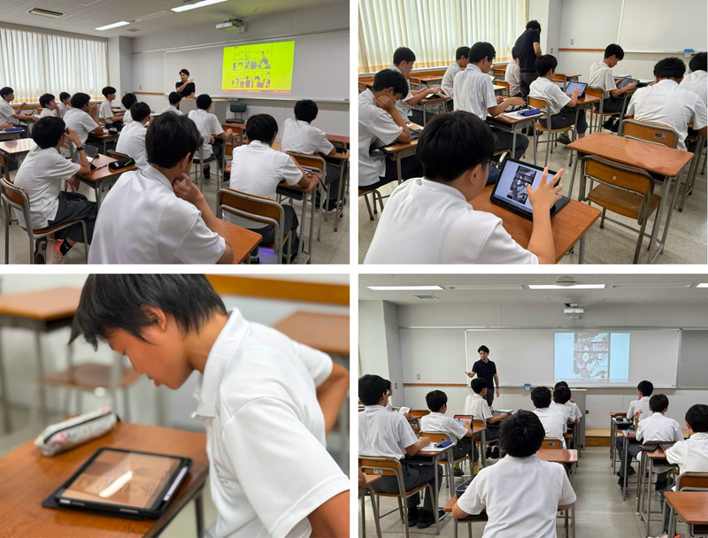 立教新座中学校で先行実施した授業の様子（出典：ELSA Corp.）