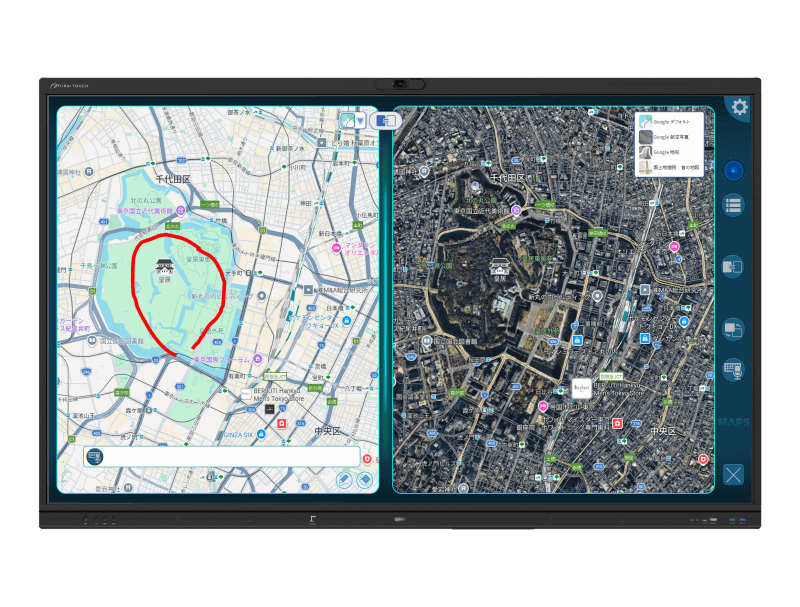 さつき株式会社が、電子黒板向けAI地図アプリ「MIRAI MAPS」の提供を開始（出典：さつき株式会社、以下同じく）