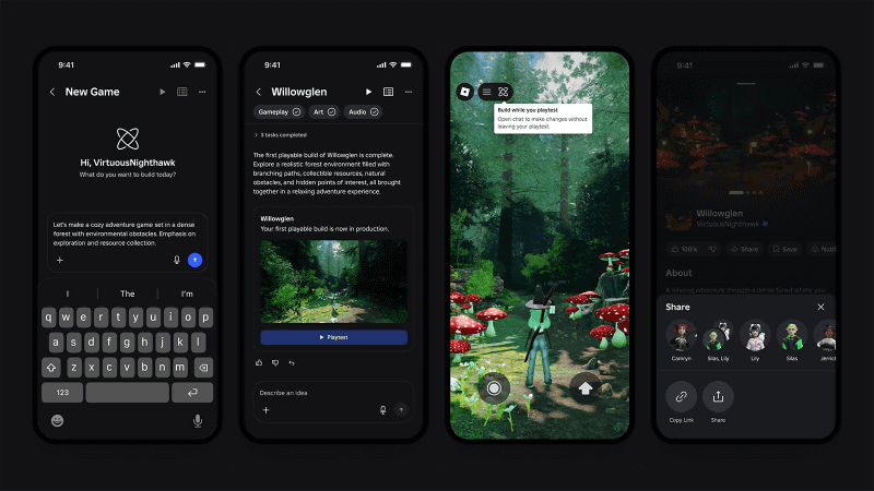 Roblox Corporationが、AIへのプロンプト入力でゲームを作れる新機能「Build」を発表（出典：Roblox Corporation）