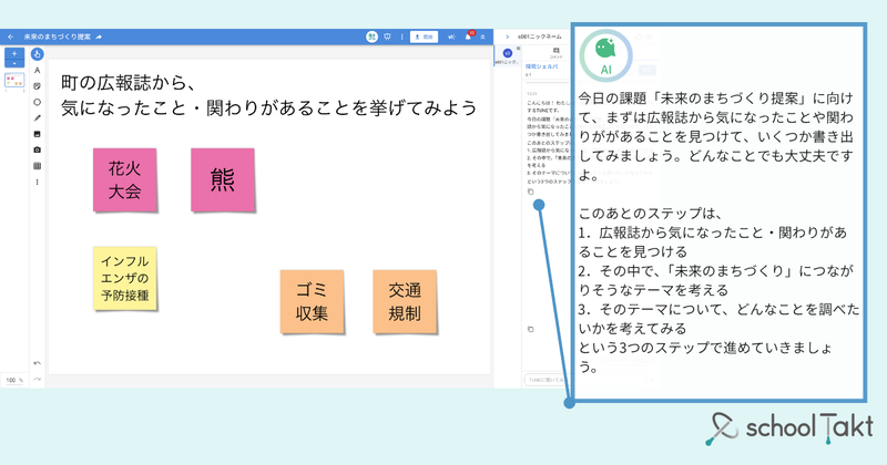 「探究シェルパ」が情報の収集・吟味から、まとめ・振り返りを支援