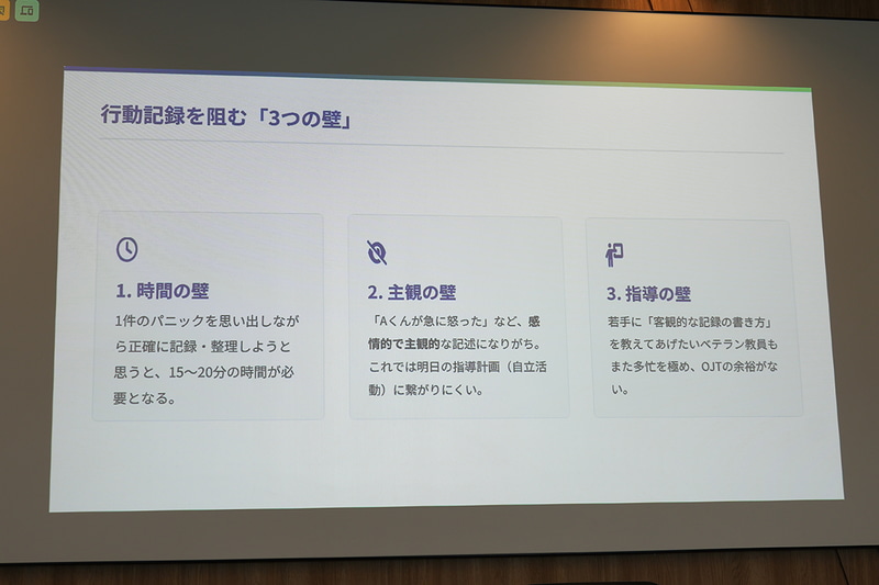 行動記録に時間がかかることや、主観や感情が入ることを一気に解決
