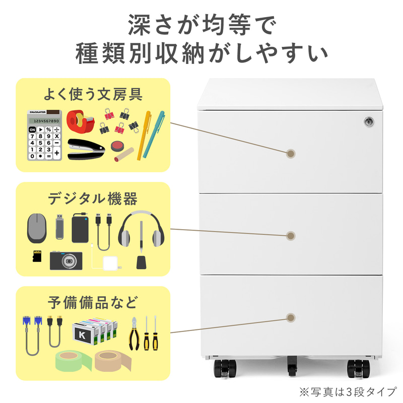 種類別に収納しやすい
