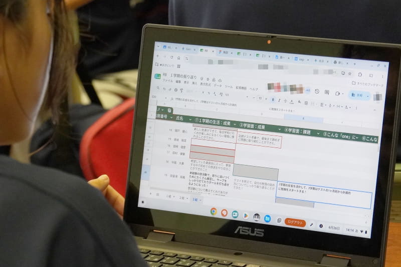 生活や学習面など、さまざまな観点から1学期を振り返る