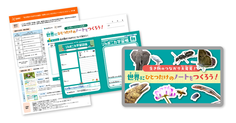 ショウワノート株式会社と連携して制作した、探究学習プログラムの教材イメージ