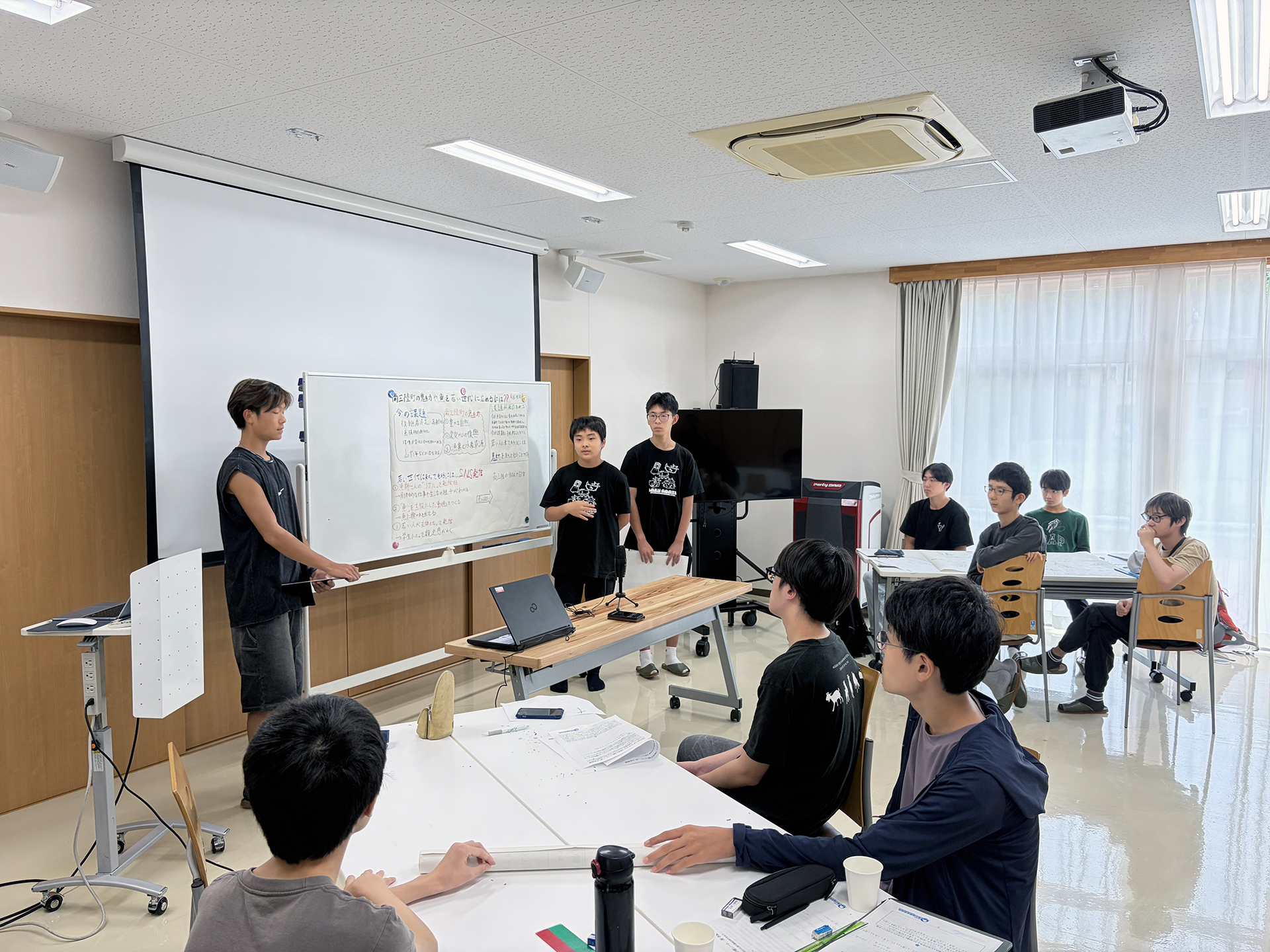 現地で得た情報をもとに、自分たちの言葉で探究計画を発表