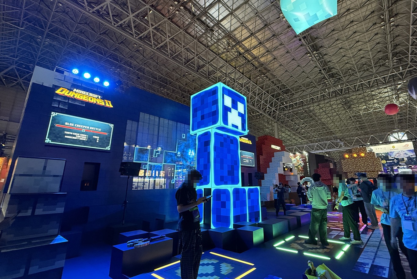 2026年9月17日から幕張メッセで4日間開催された「東京ゲームショウ2026」。『Minecraft Dungeons II』のブース（撮影：編集部、以下同じく）