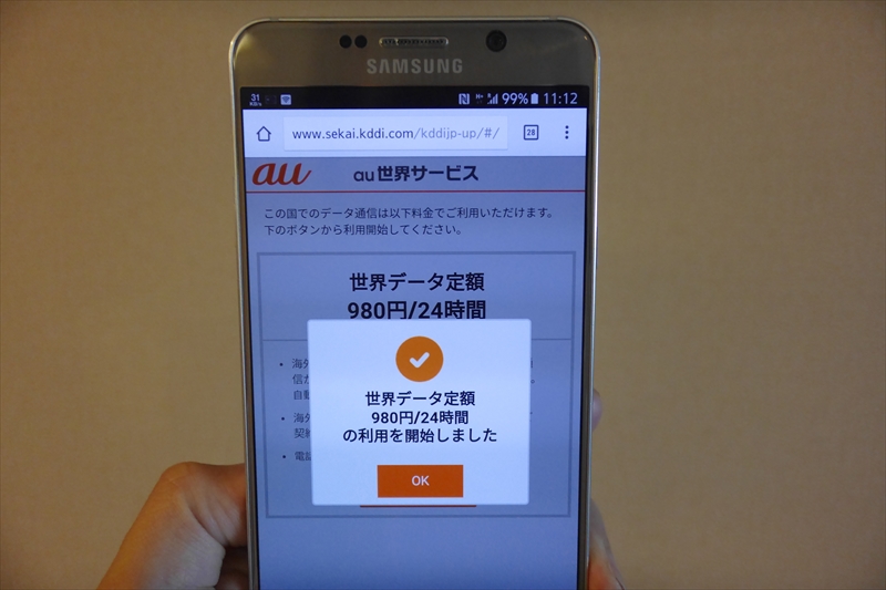 世界データ定額を利用開始