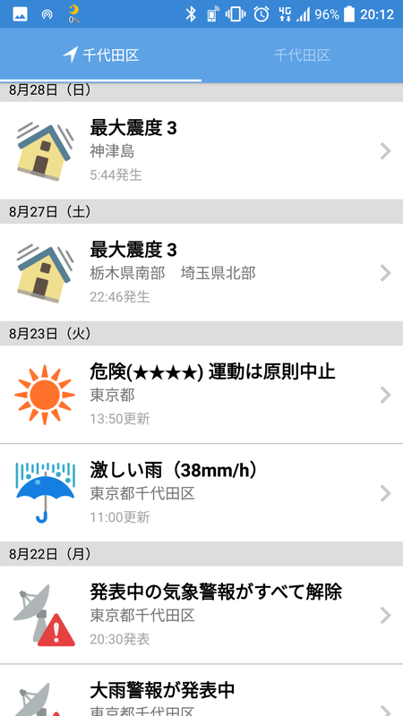 「Yahoo!防災速報」