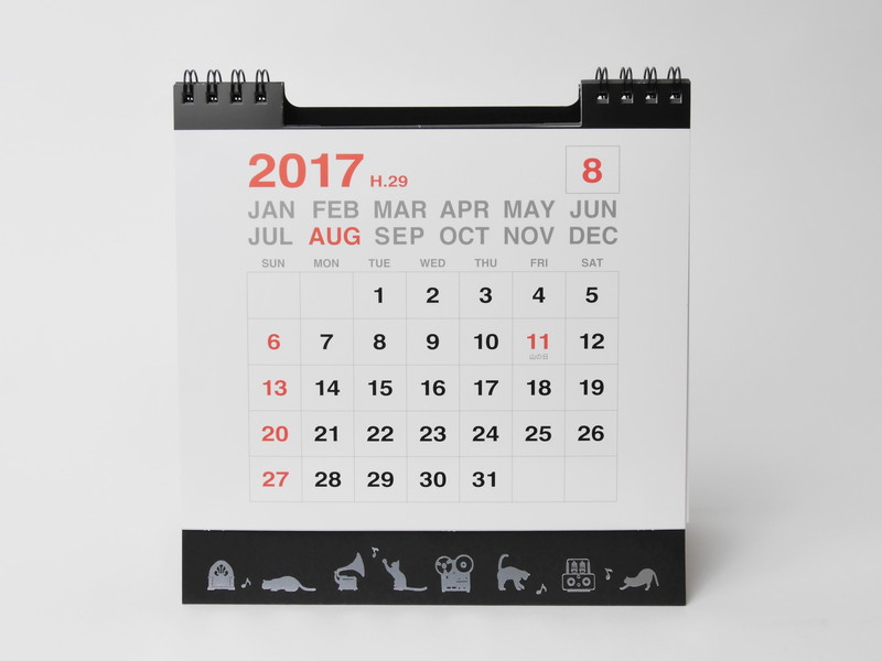 カレンダー部分は一般的な月めくりタイプ