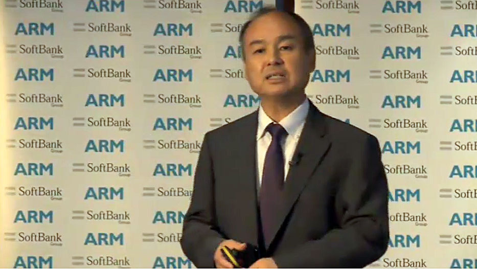 ロンドンで会見する孫氏