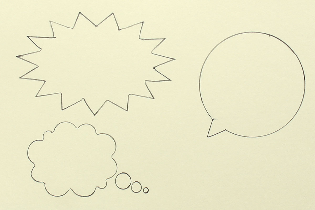 マービーのコミック用ふきだしテンプレート各種（<a href="http://www.uchida-draft.com/web_catalog/template/09_school/index.html#comic-temp_menu" class="n" target="_blank">公式ページ</a>）。ほぼA5サイズのテンプレートで、様々なフキダシを描けます。