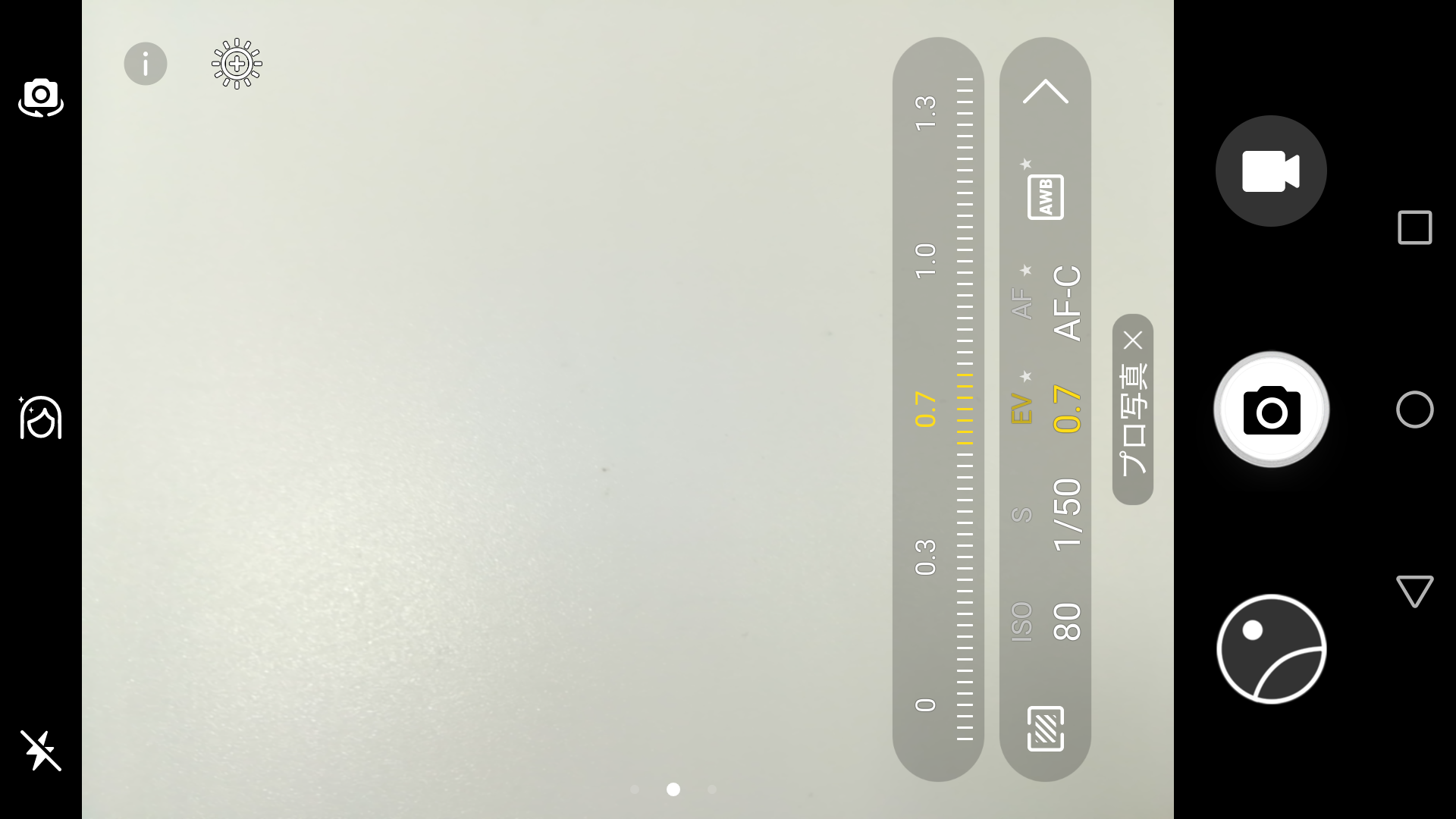 露出やシャッタースピードを設定できるプロカメラモード