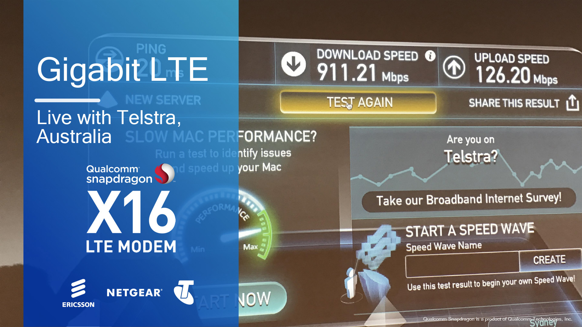 米ニューオーリンズ（Sprint）とオーストラリア（Telstra）の一部では、ギガビットLTEの商用展開が始まっている