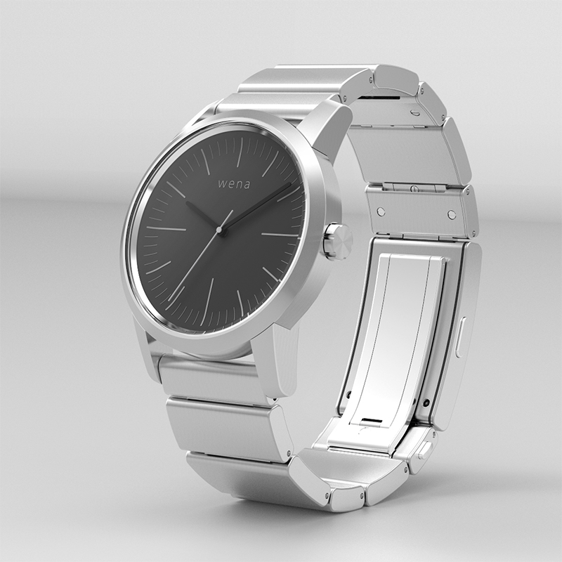 ソニーのハイブリッドスマートウォッチ「wena wrist」の「Three Hands モデル」。カラーは3色あります。メーカー価格は税別4万2800円～4万9800円。