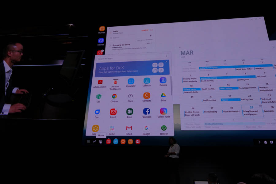 DeXの画面。かなりWindowsライク