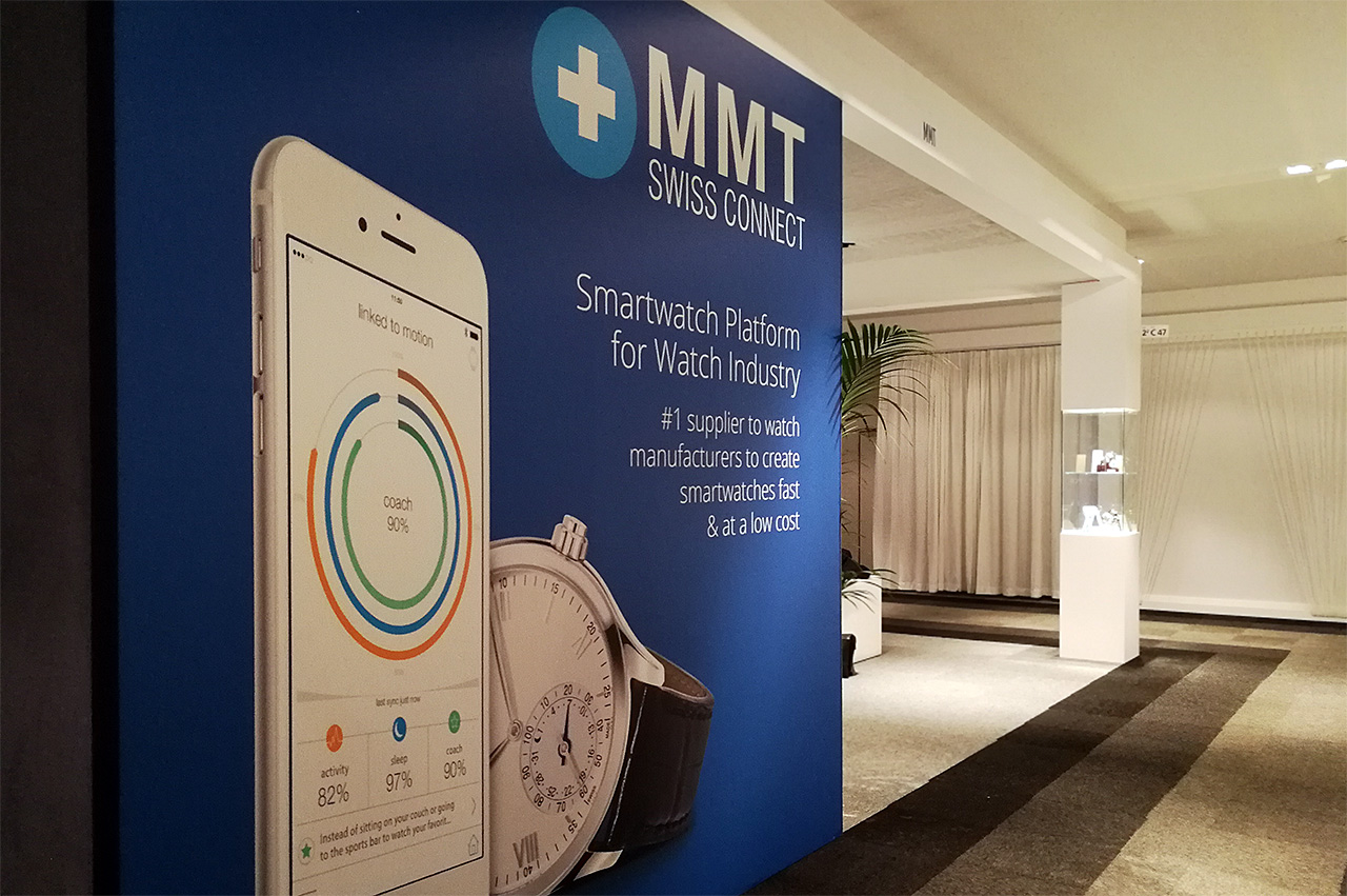 MMTことManufacture Modules Technologiesのブース。こうしたモジュール専業メーカーもBasel Worldに出展している