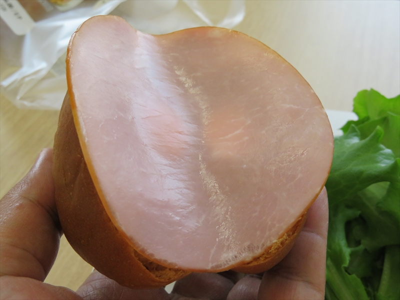 (2)ハムを乗せて