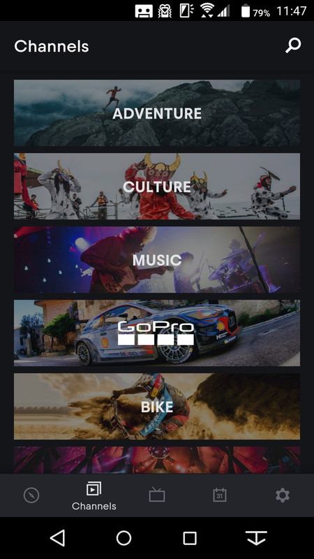 あらゆるスポーツの映像が“チャンネル”で分類