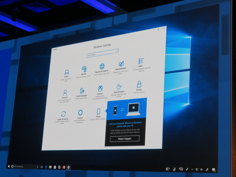 連携するスマートフォンなどはWindowsの設定画面から登録が可能