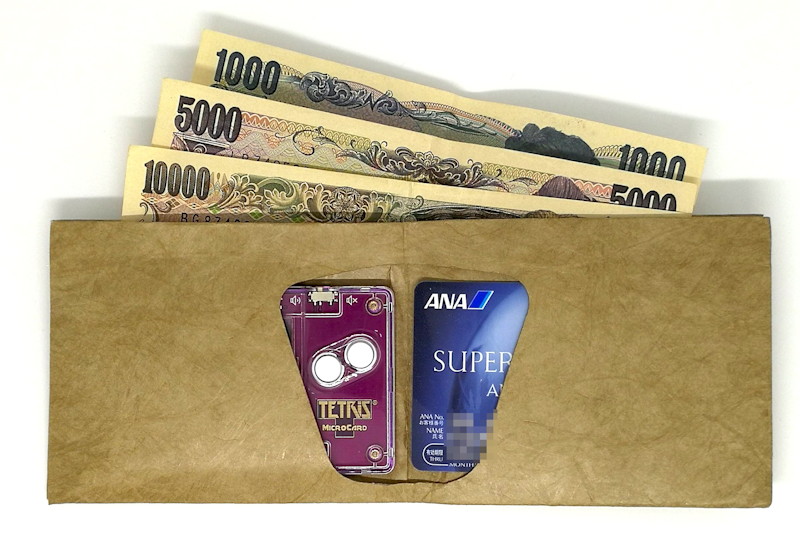 財布にTetris MicroCardを入れておけば、365日毎日どこでもテトリスを実現できる