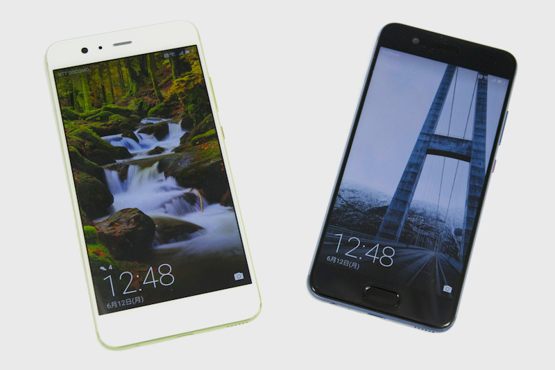 「HUAWEI P10 Plus」（左）と「HUAWEI P10」