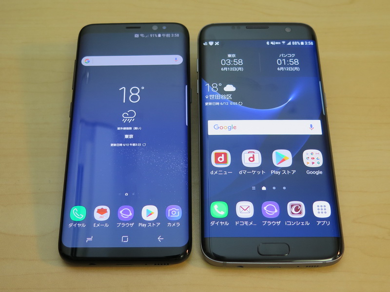 ボディは高さがほぼ同じだが、幅は狭くなり、ディスプレイサイズはひと回り大きくなった