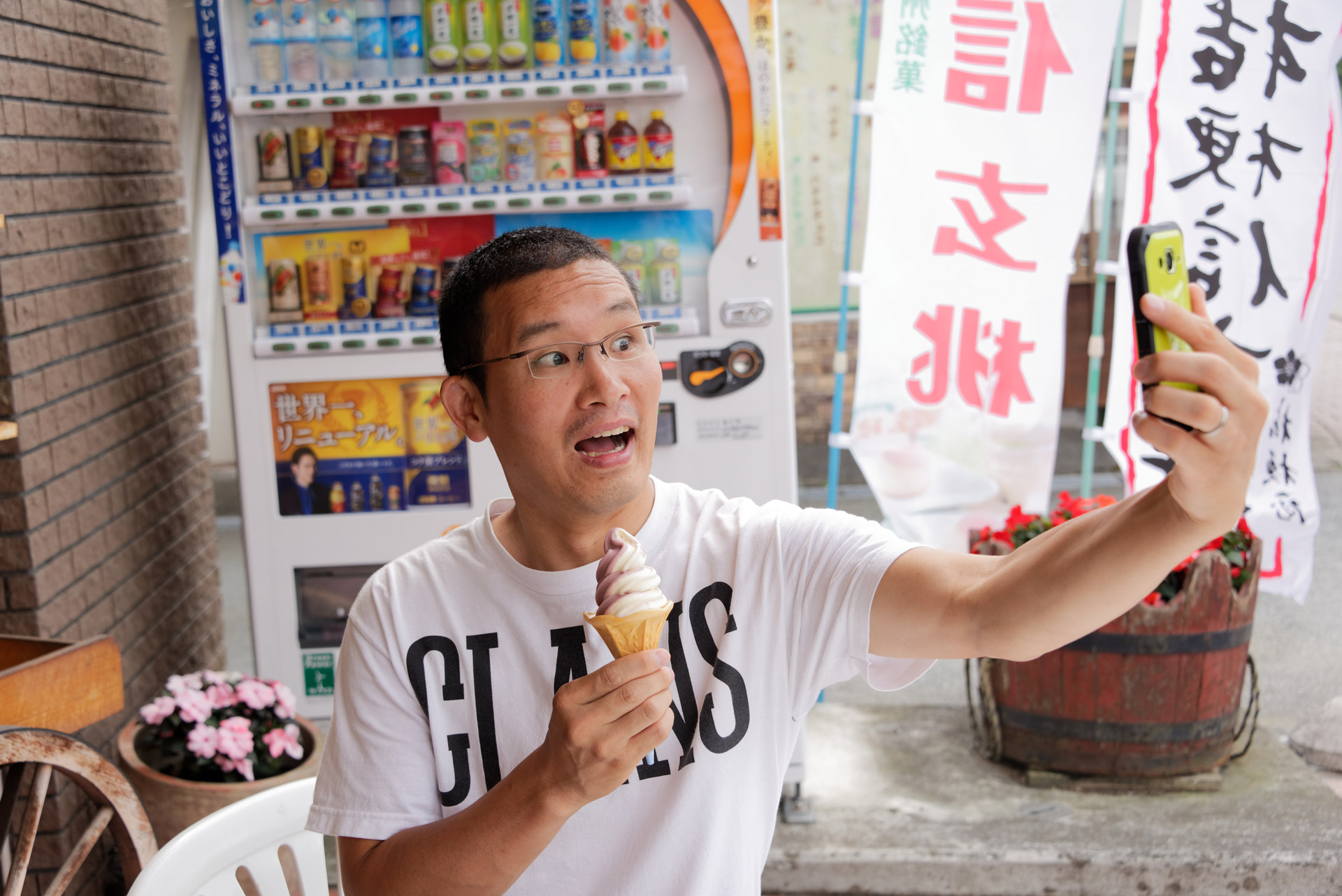 インカメラの画角も十分にあるので自撮りしやすい。